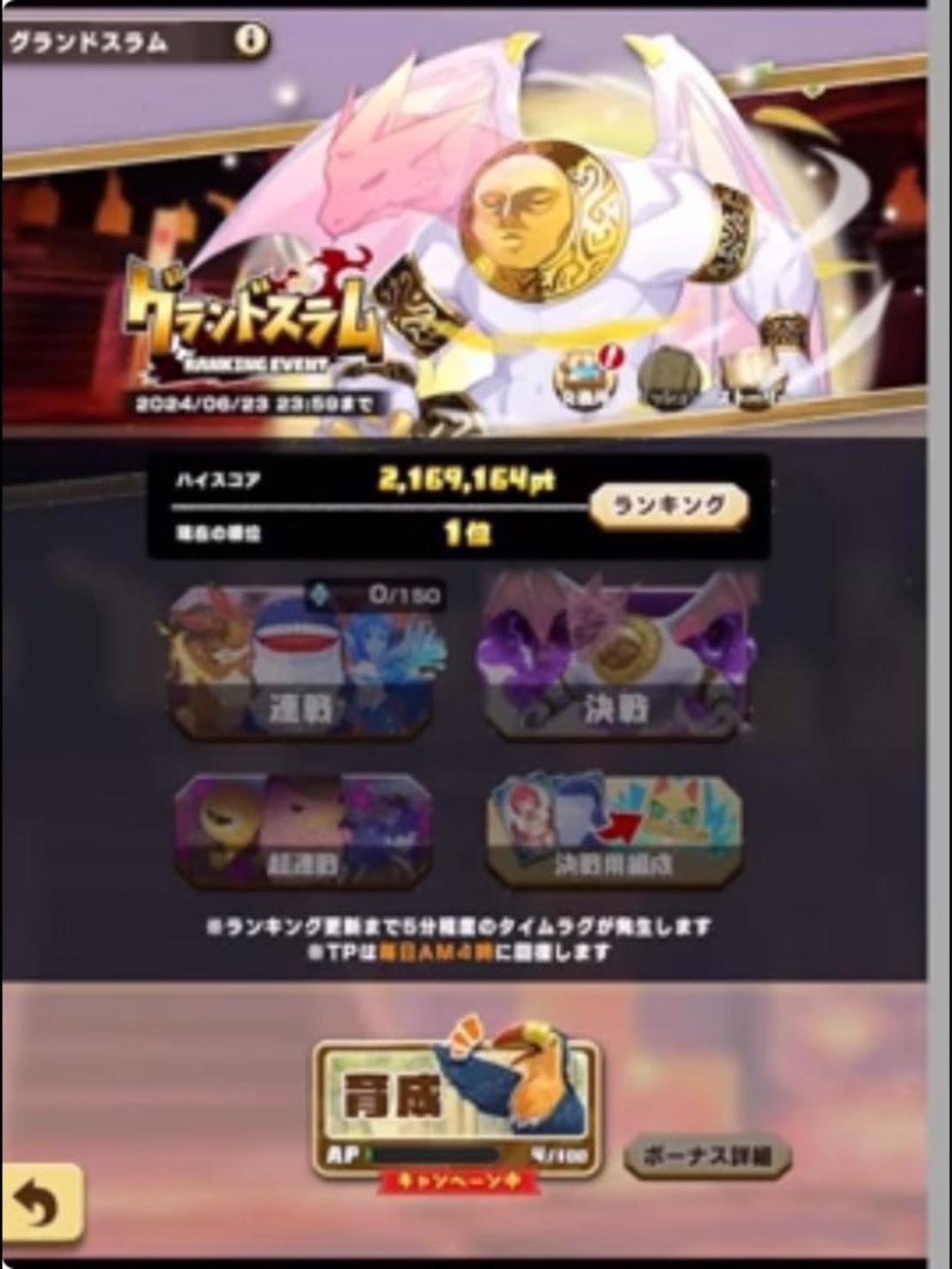 グランドスラム 2024年6月 1位