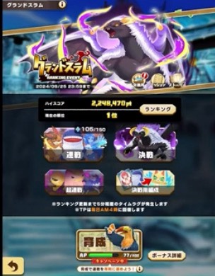 グランドスラム 2024年9月 1位